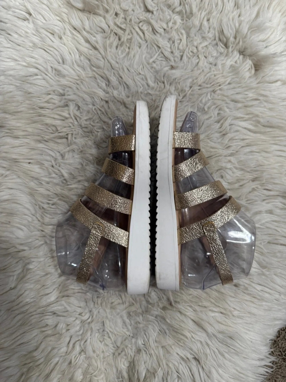 Giulia Palai Big girls' gold strappy sparkle sandals Size 5‎